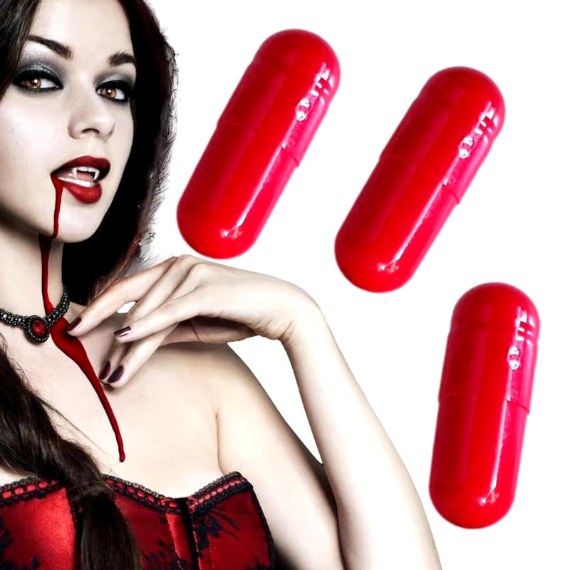 Hematemesis Capsules Stage Blood Halloween Fun Joke Horror Scary Prank Toy Fake Blood Decoration for Photographer and Masquerade