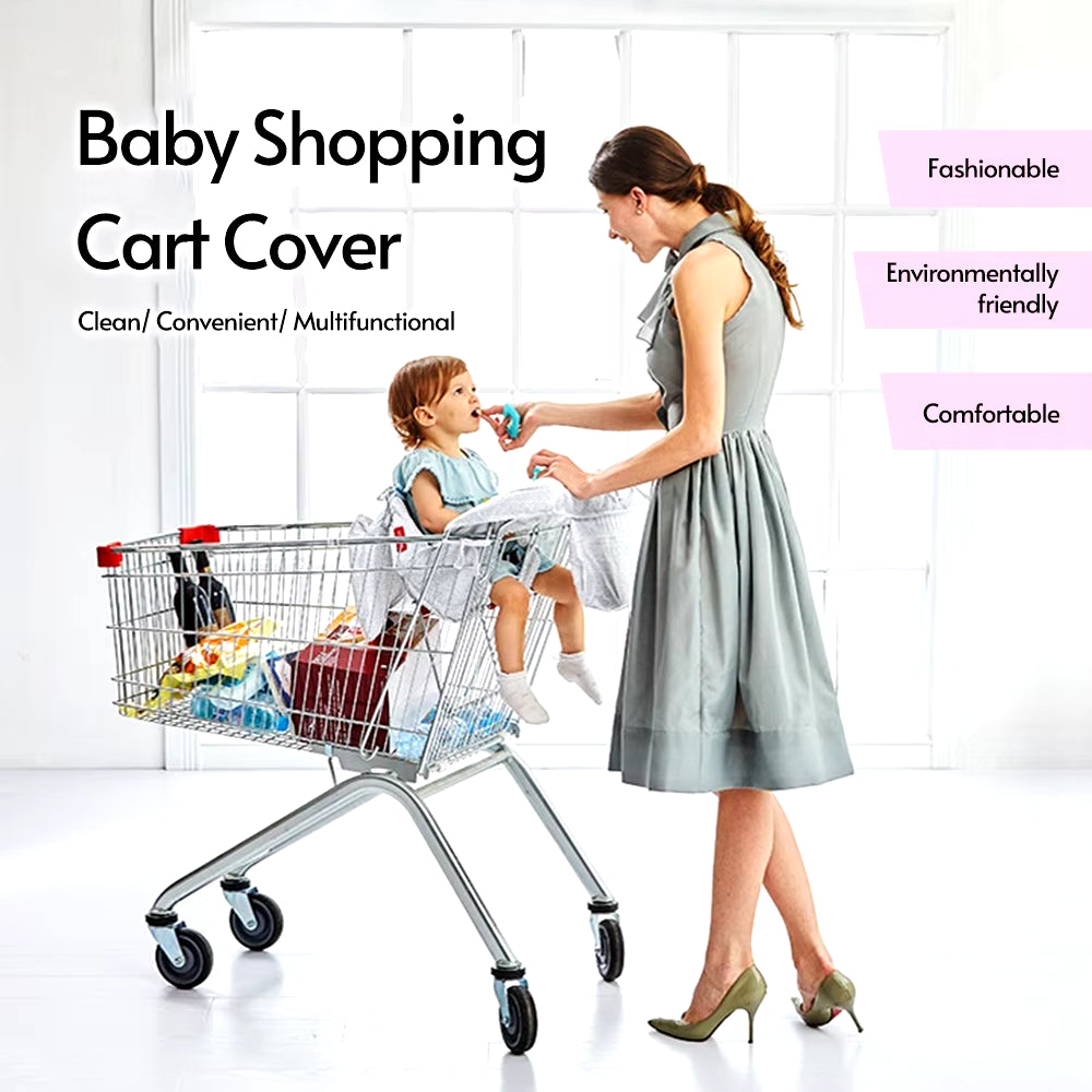 Multifunctional 2-In-1 Baby Shopping Cart Cover Children Highchair Cover with Thickened Soft Cushion Transparent Phone Holder