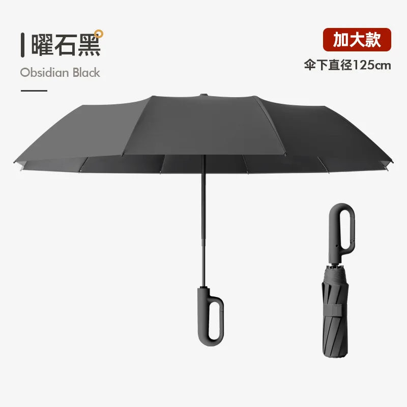 Extra Large Reinforced Umbrella Wind and Rain Resistant Dual-Purpose UV Blocking Fully Automatic Ring-Buckle Parasol