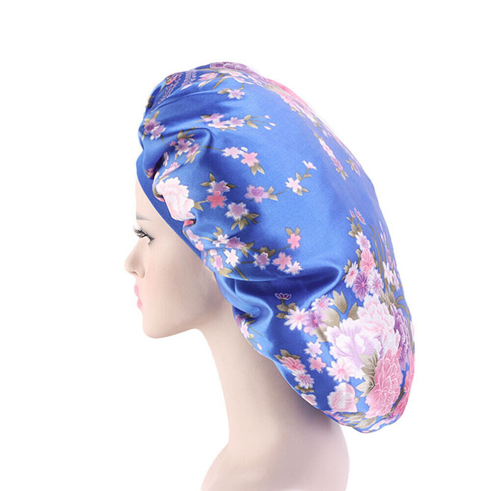 US Extra Large Long Hair Care Satin Bonnet Cap Night Sleep Hat Head Wrap Cover