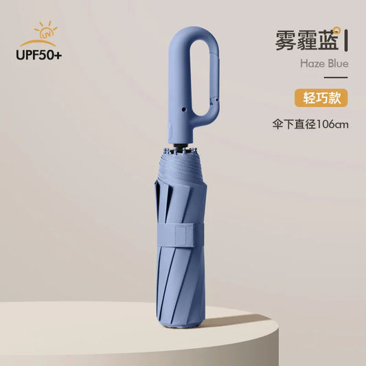 Extra Large Reinforced Umbrella Wind and Rain Resistant Dual-Purpose UV Blocking Fully Automatic Ring-Buckle Parasol