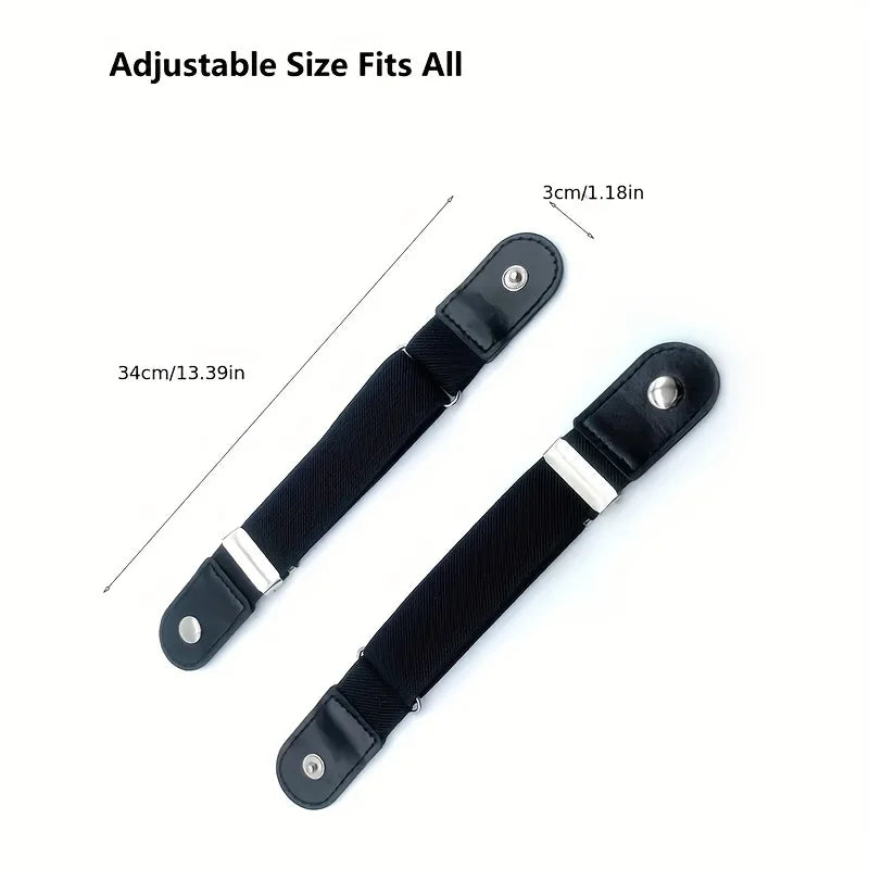 2Pcs/Set No Buckle Elastic Belt for Women Men Unisex Stretch Belt for Pants Jeans Casual Buckle Free Adjustable Invisible Belt