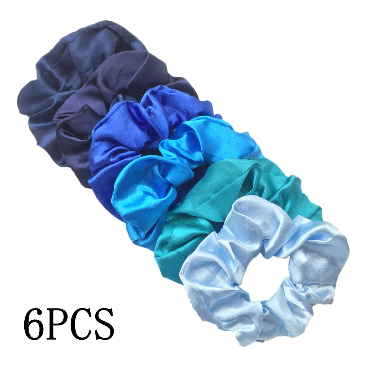 25/10//6Pcs Satin Scrunchies Girls Elastic Hair Band Ponytail Holder Ties Rubber Bands Fashion Women Accessories Solid Scrunchy