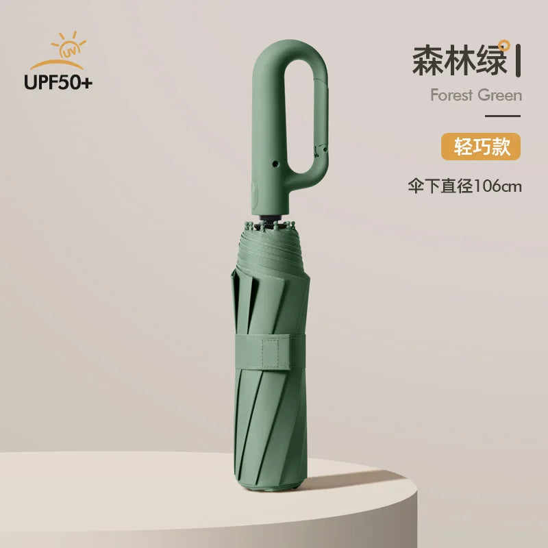 Extra Large Reinforced Umbrella Wind and Rain Resistant Dual-Purpose UV Blocking Fully Automatic Ring-Buckle Parasol