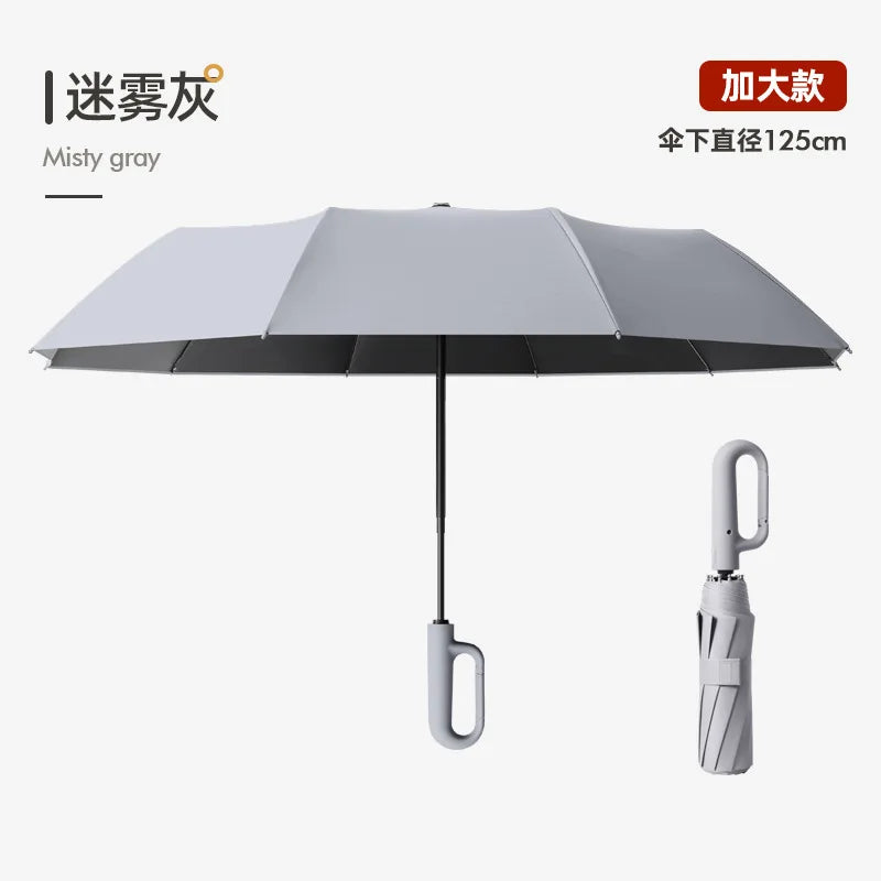 Extra Large Reinforced Umbrella Wind and Rain Resistant Dual-Purpose UV Blocking Fully Automatic Ring-Buckle Parasol