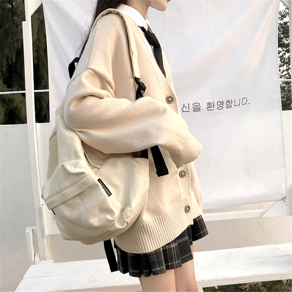 Japanese Fashion College Loose V-Neck Cardigan 2021 New Sweater Female Outer Wear Sweater Coat Japanese School Uniform ZY6090