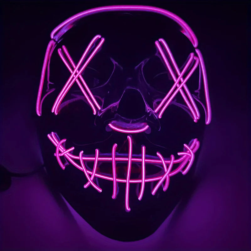 Halloween Mask LED Light up Full Face Mask,Holiday Cosplay Halloween Costume Masquerade Party, Carnival, Gift