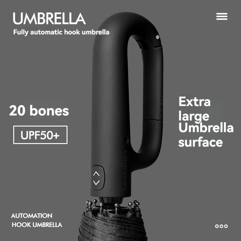 Ring Buckle Design 20 Rib Fully Automatic Umbrella for Men Folding Extra Large Strong Strong WOMEN'S Sunshade Double Umbrella