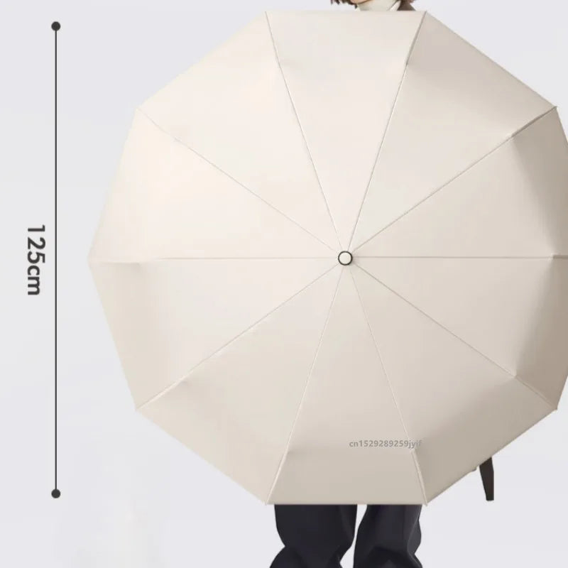 Extra Large Reinforced Umbrella Wind and Rain Resistant Dual-Purpose UV Blocking Fully Automatic Ring-Buckle Parasol