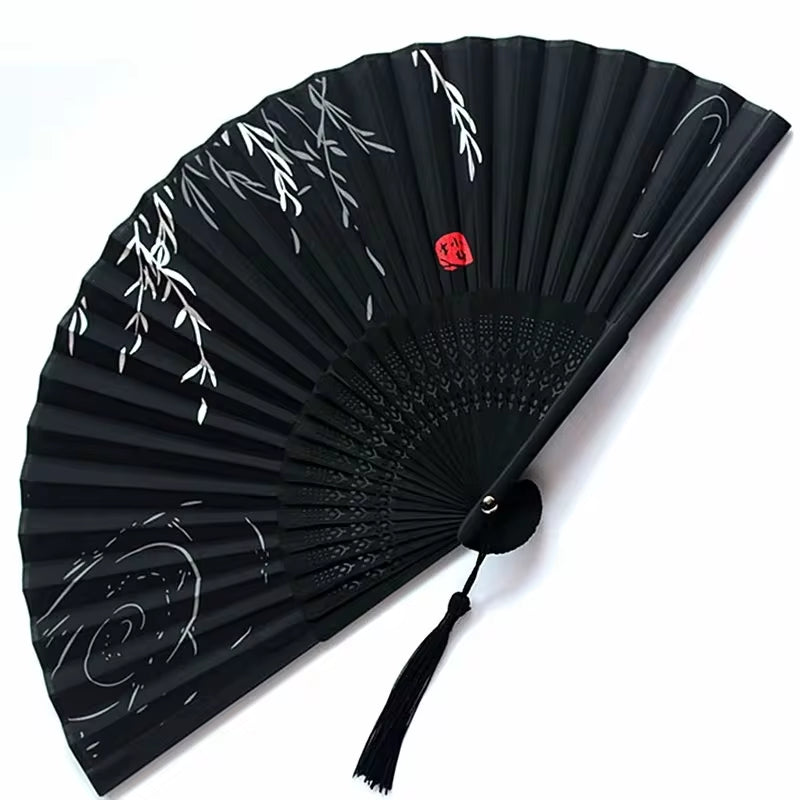 Bamboo Folding Fan Silk Chinese Stylefan Hand Held Anitque Art Craft Japnese Summer Female Dance Home Decoration Party Ventila