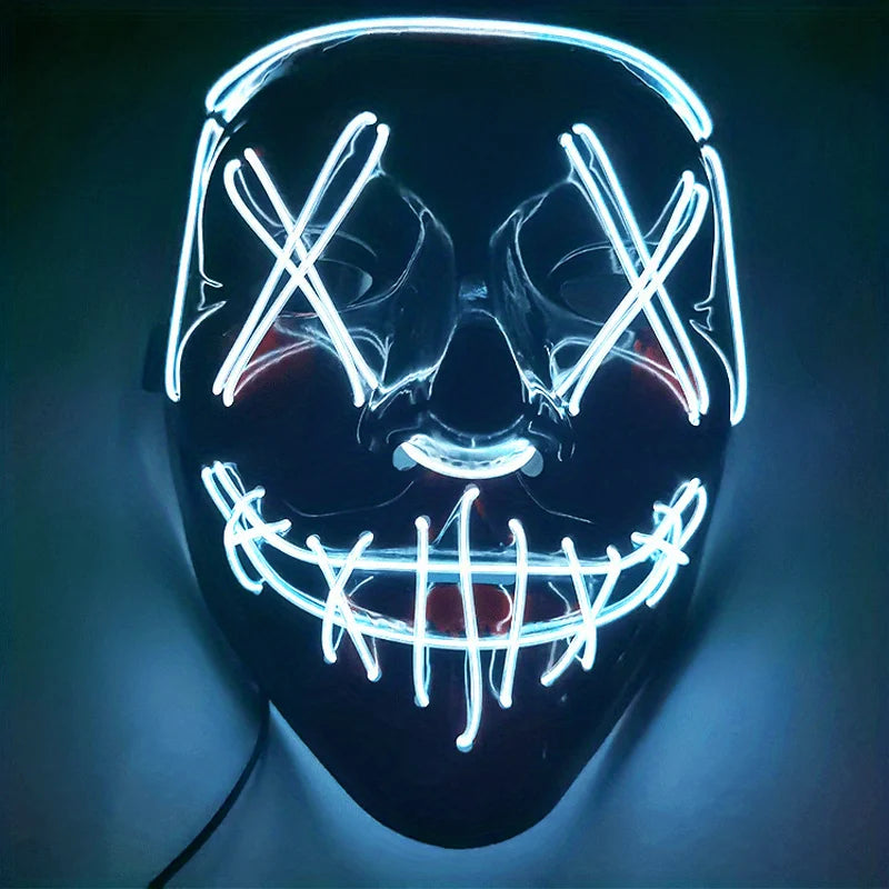 Halloween Mask LED Light up Full Face Mask,Holiday Cosplay Halloween Costume Masquerade Party, Carnival, Gift