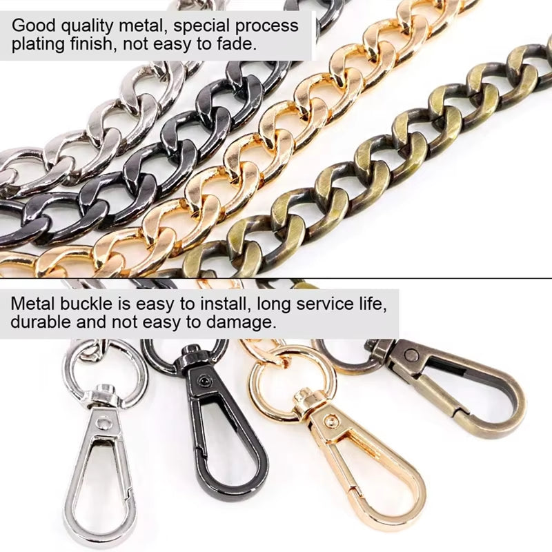 40/120CM High Quality Metal Bag Chain DIY Woven Bag Aluminum Shoulder Strap Crossbody Bag Metal Replacement Chains Accessories