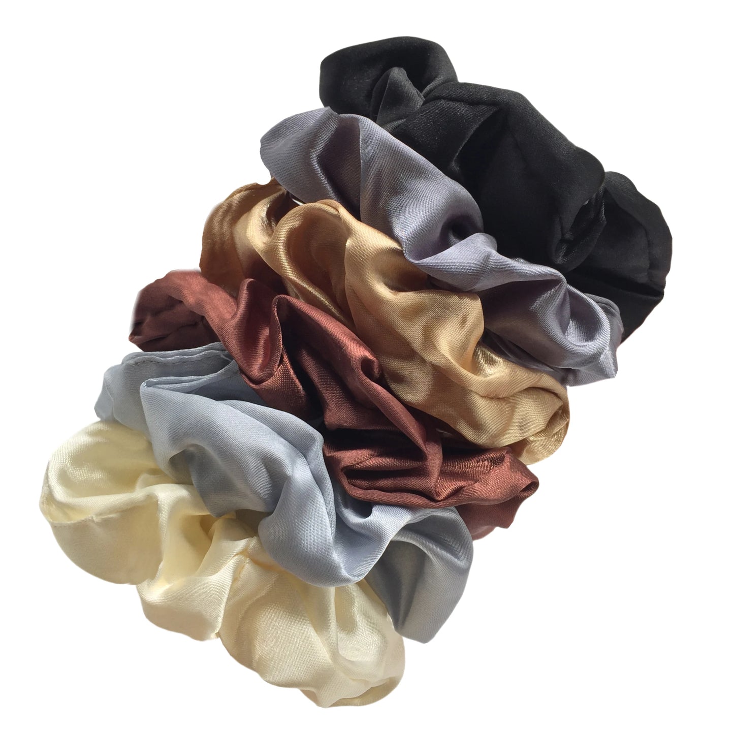 25/10//6Pcs Satin Scrunchies Girls Elastic Hair Band Ponytail Holder Ties Rubber Bands Fashion Women Accessories Solid Scrunchy