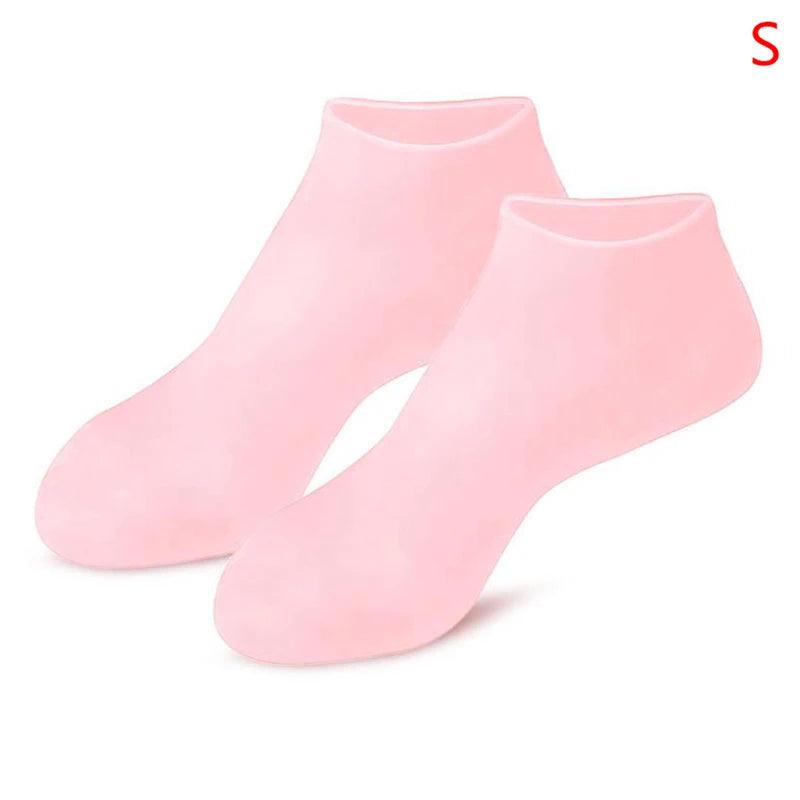 "Revitalize and Pamper Your Feet with Our Silicone Moisturizing Gel Heel Socks - Say Goodbye to Cracked Foot Skin and Cracking with This Spa-Like Feet Care Solution!"