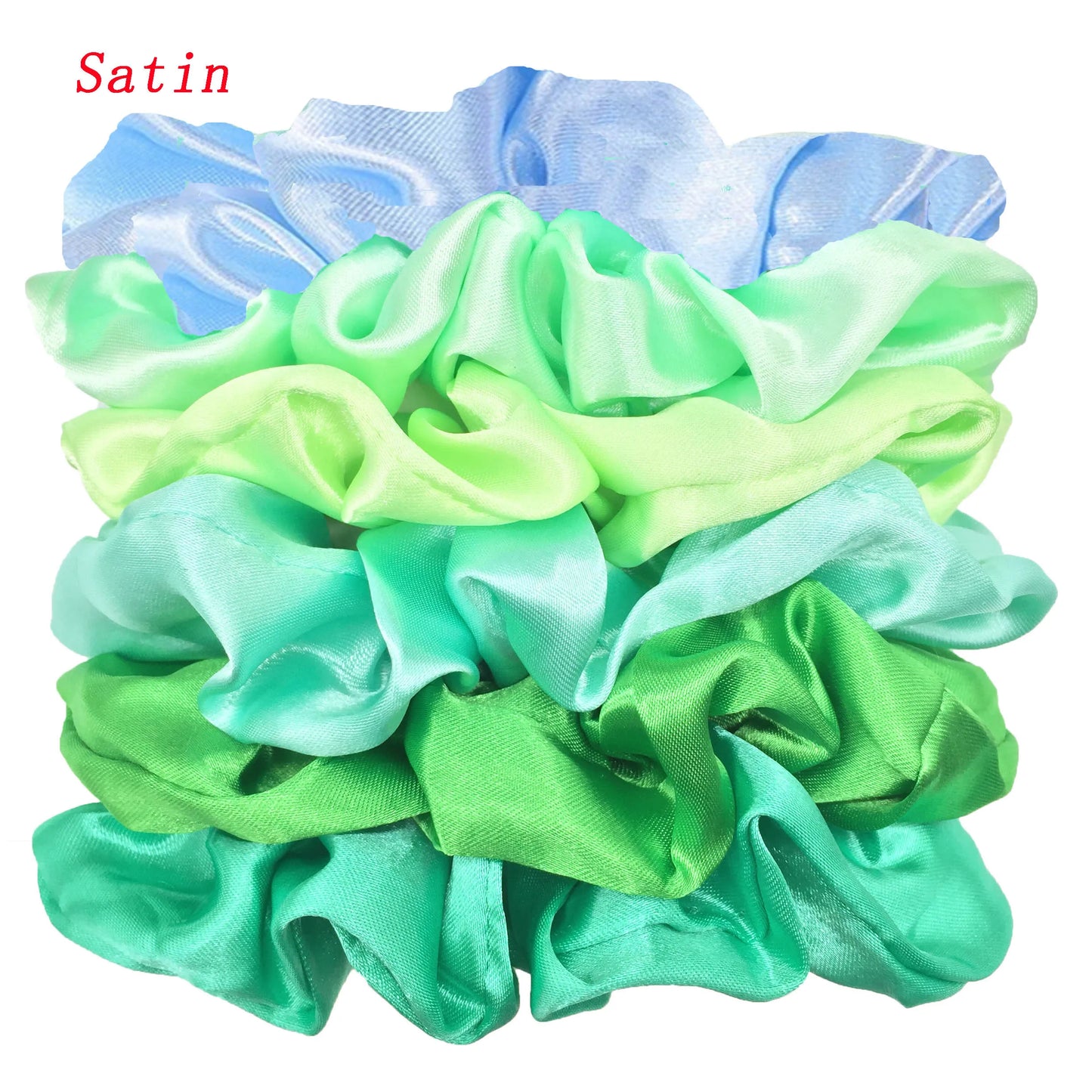 25/10//6Pcs Satin Scrunchies Girls Elastic Hair Band Ponytail Holder Ties Rubber Bands Fashion Women Accessories Solid Scrunchy