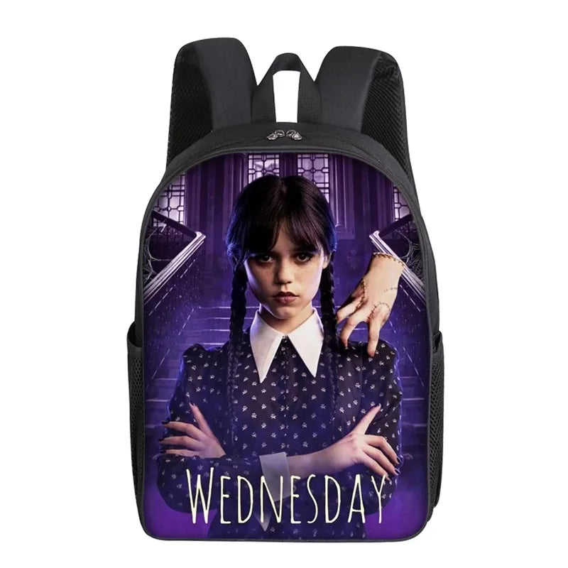 Wednesday Addams Backpack Wednesday School Bag with the Same Style Primary School School Bag Children'S Backpack Meal Kit