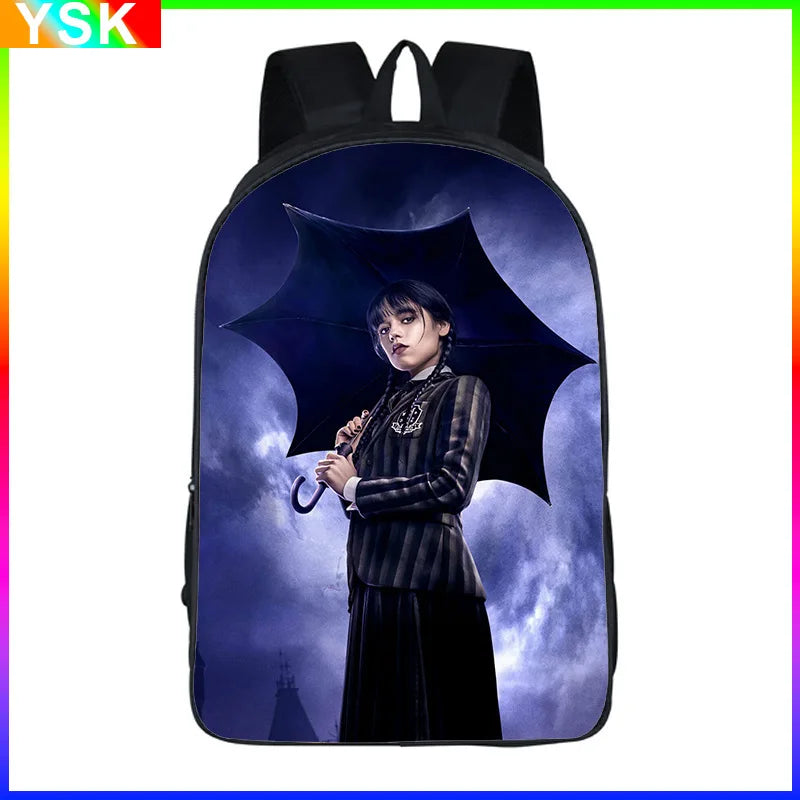 Wednesday Addams Backpack Wednesday School Bag with the Same Style Primary School School Bag Children'S Backpack Meal Kit