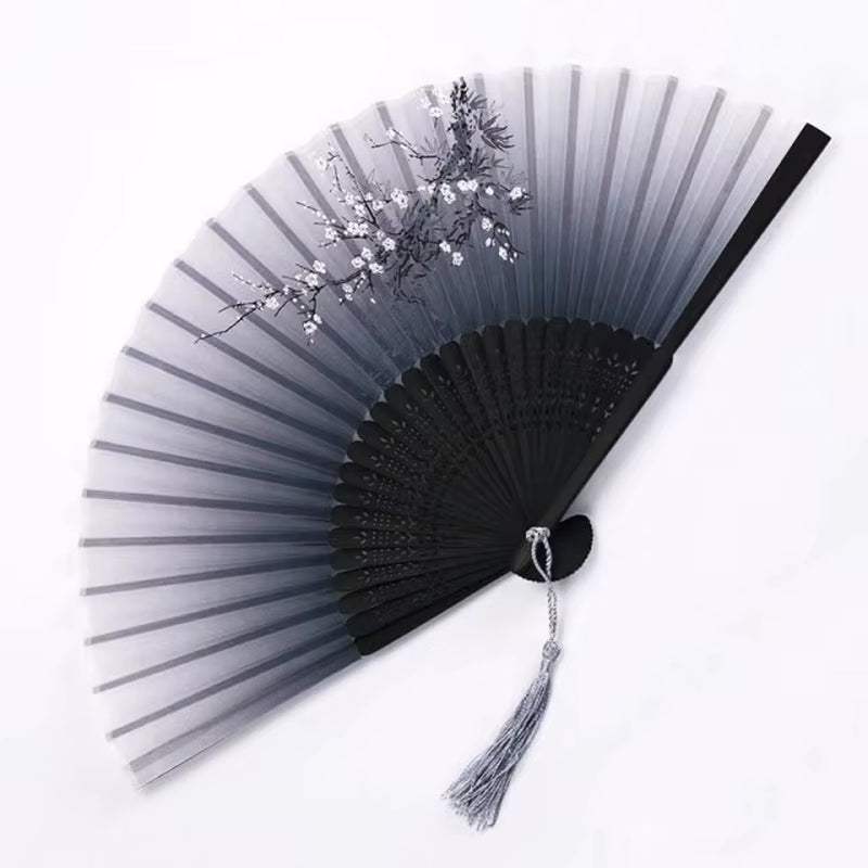 Bamboo Folding Fan Silk Chinese Stylefan Hand Held Anitque Art Craft Japnese Summer Female Dance Home Decoration Party Ventila