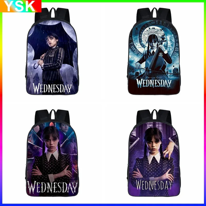 Wednesday Addams Backpack Wednesday School Bag with the Same Style Primary School School Bag Children'S Backpack Meal Kit